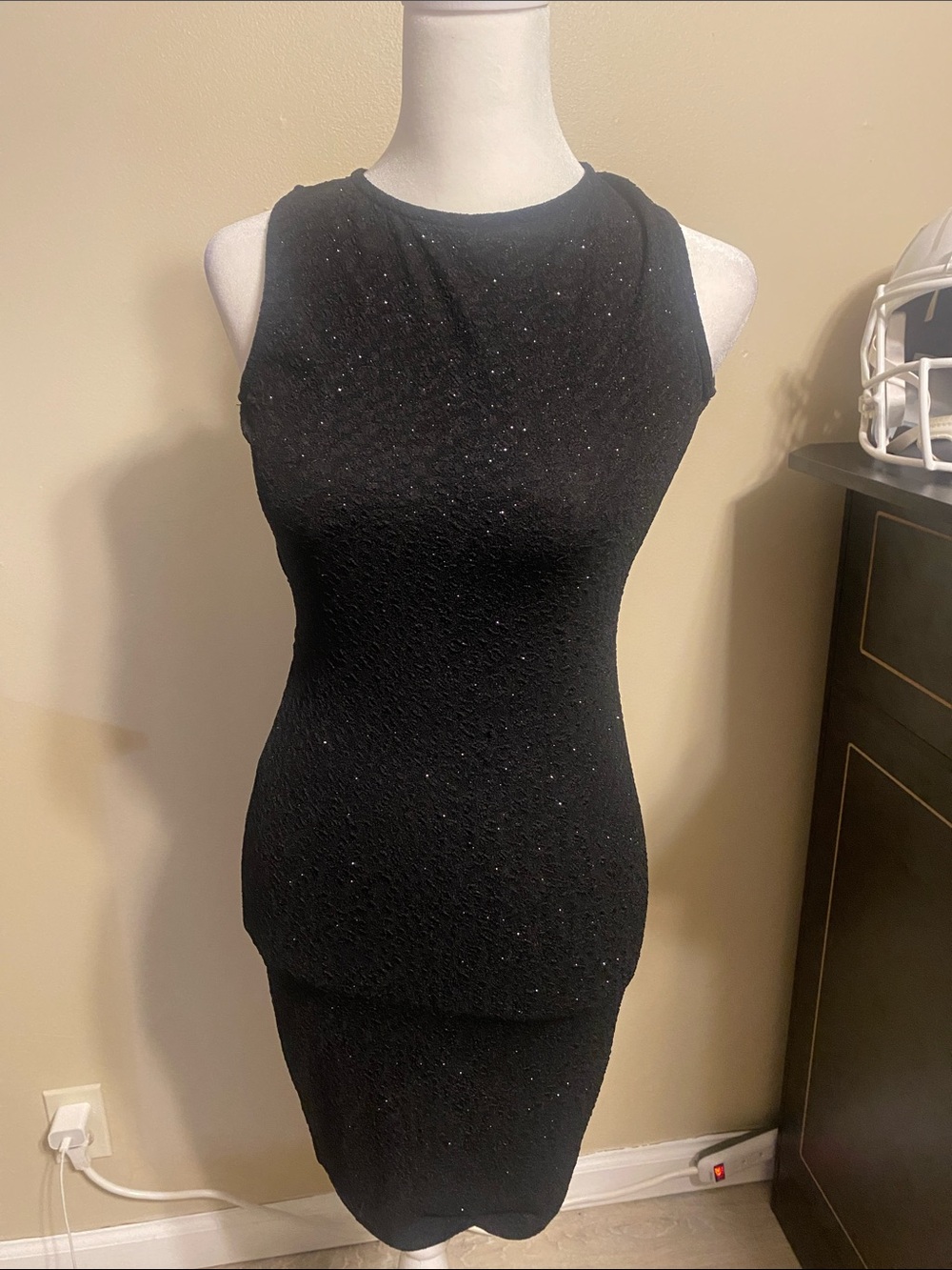 Windsor Black Sparkle Sleeveless Mini Dress
